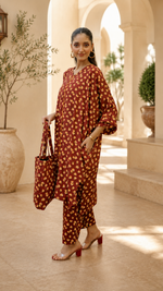 Rust Floral Printed 3-Piece
