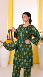 Emerald Motif Printed 3-Piece